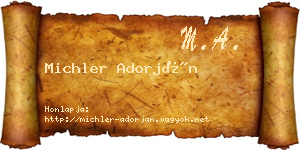 Michler Adorján névjegykártya